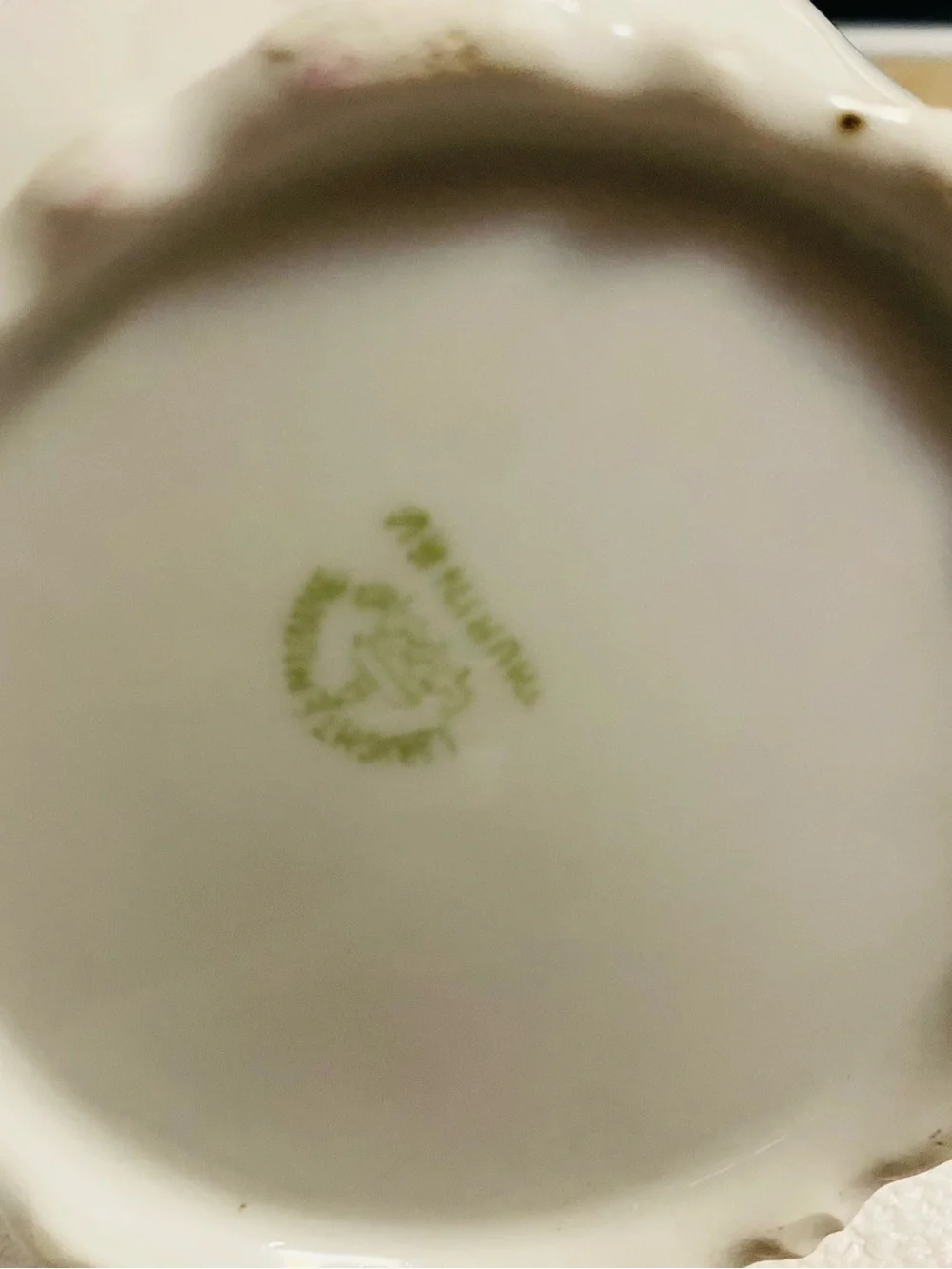 VNTG Leuchtenburg Germany Porcelain Cream Floral Pitcher Lusterware